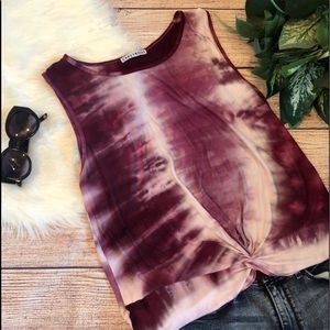 Cake + Roses Tie Dye Twist Tank Top